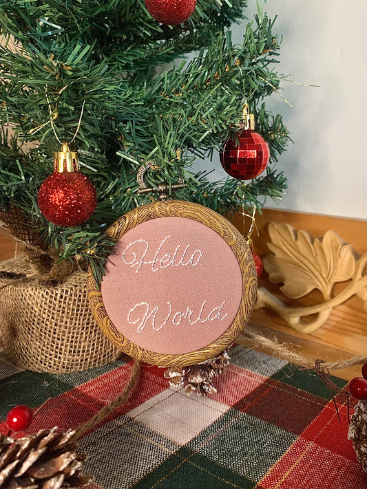 Embroidery Hoop - Hello World
