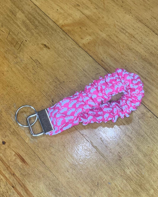 Keychain Wristlet Scrunchie - Barbie Car