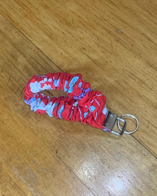 Keychain Wristlet Scrunchie - Red Crafter