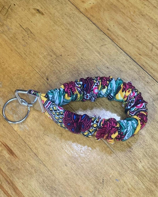 Keychain Wristlet Scrunchie - Earthy Florals