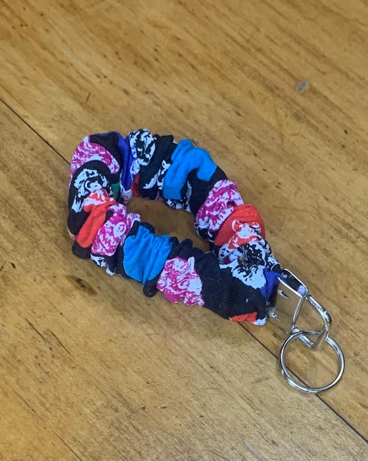 Keychain Wristlet Scrunchie - Black & Colours