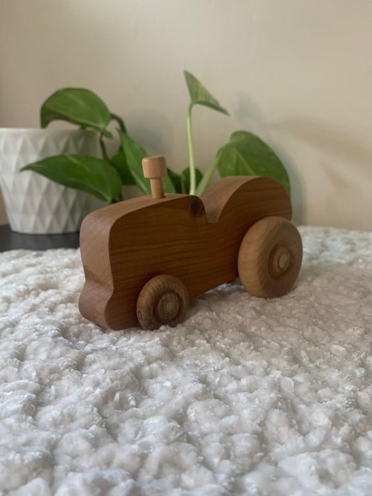 Toy Tractor - Cherry Wood