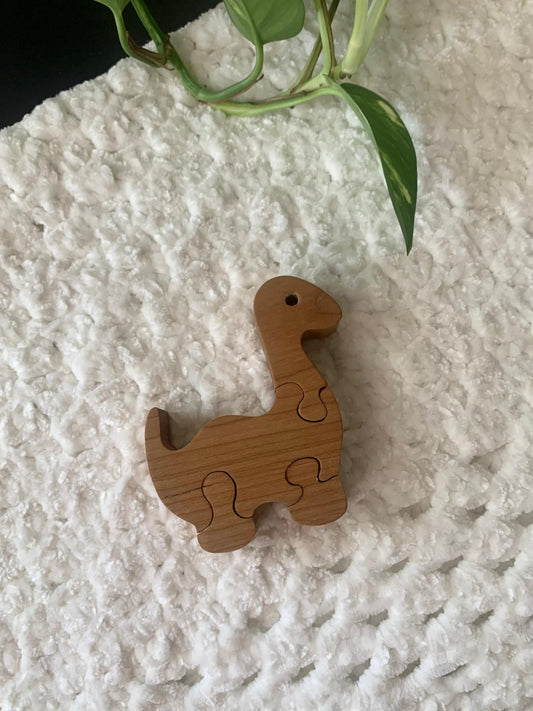 Brontosaurus Puzzle - Cherry Wood