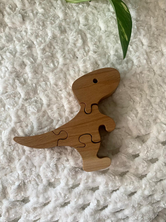 T-Rex Puzzle - Cherry Wood